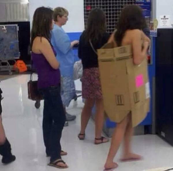 Wearing A Box To Walmart