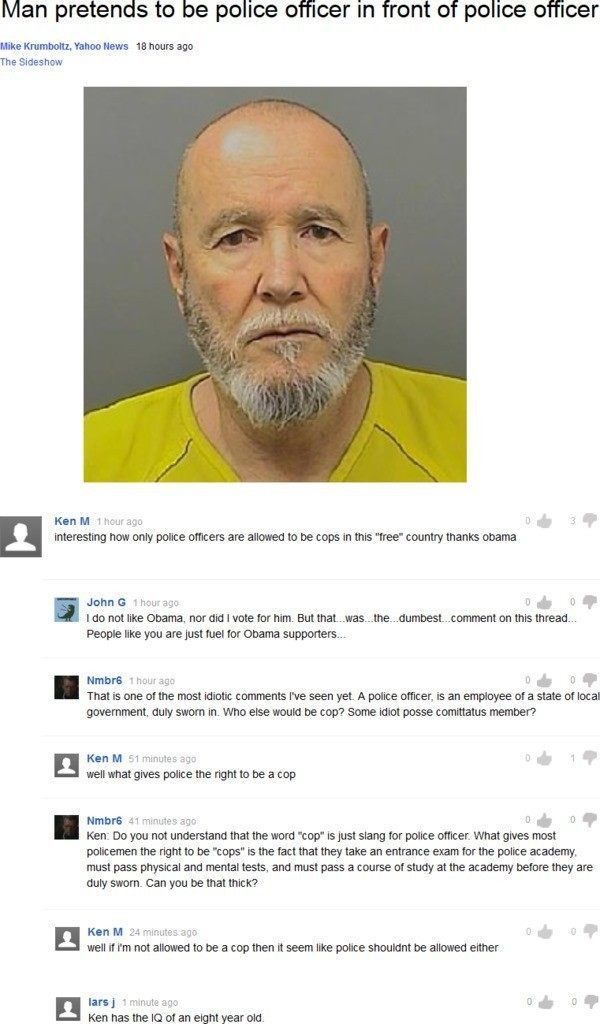 Police Officer Troll Comments