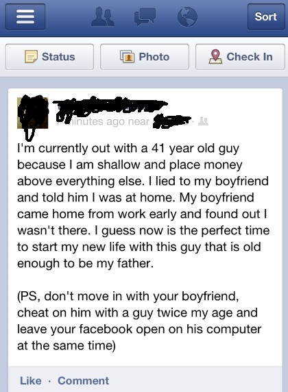 Cheating Girlfriend Called Out On Facebook