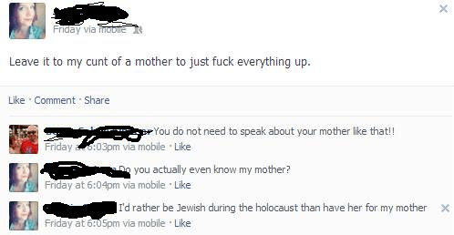 Insulting Mom On Facebook