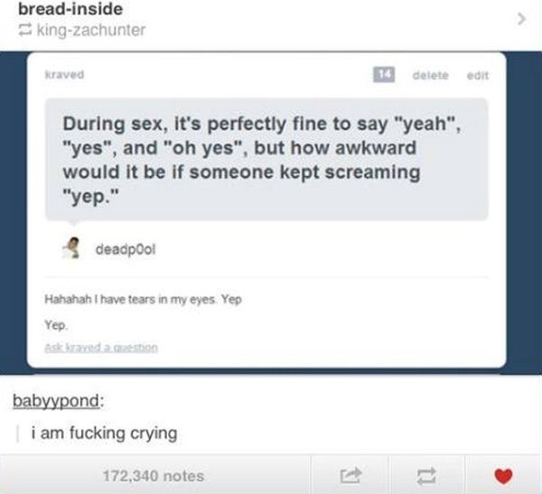 Saying Yep During Sex