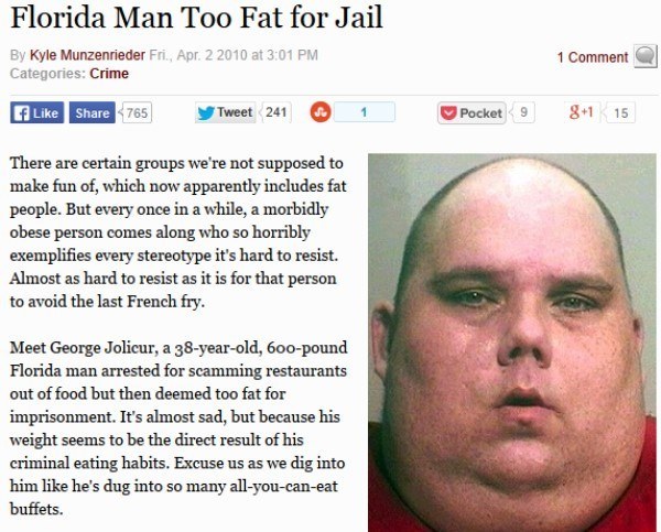 Too Fat For Jail