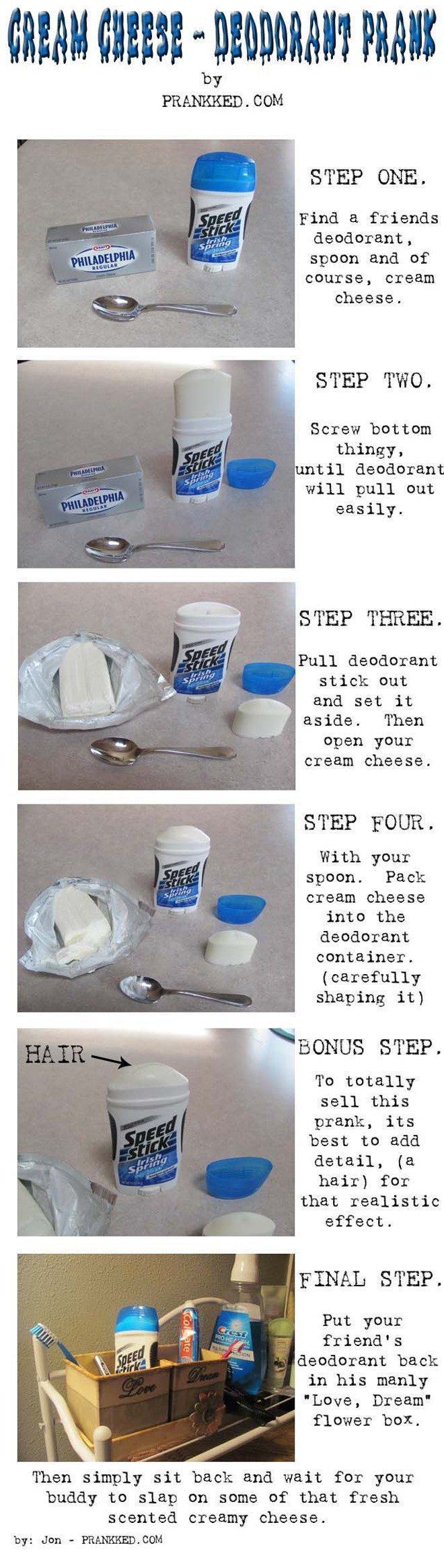 Cream Cheese Deodorant Prank