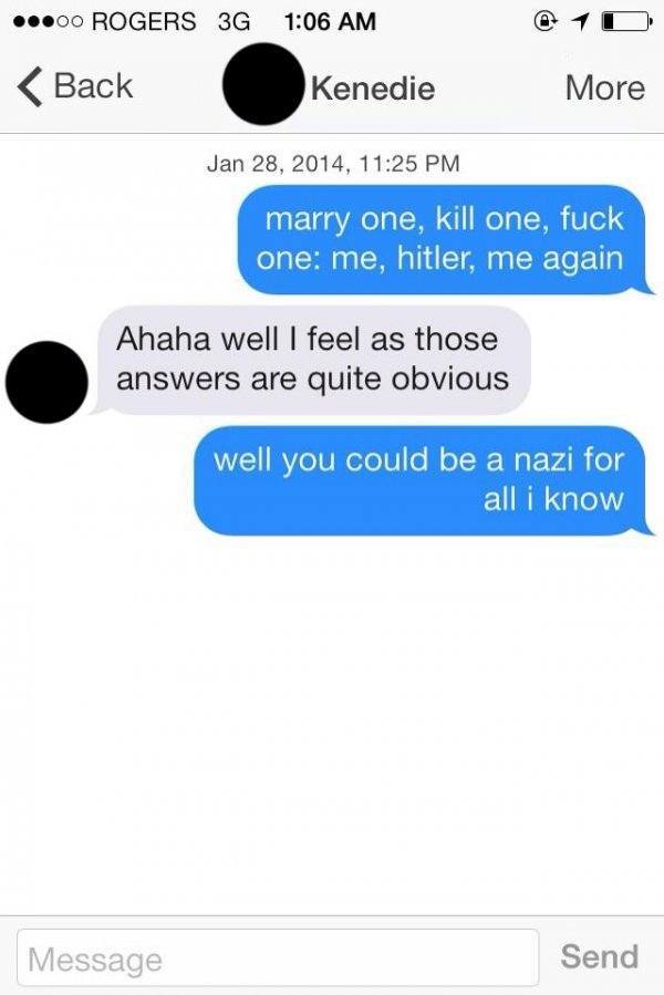 Tinder Lines Marry Fuck Kill