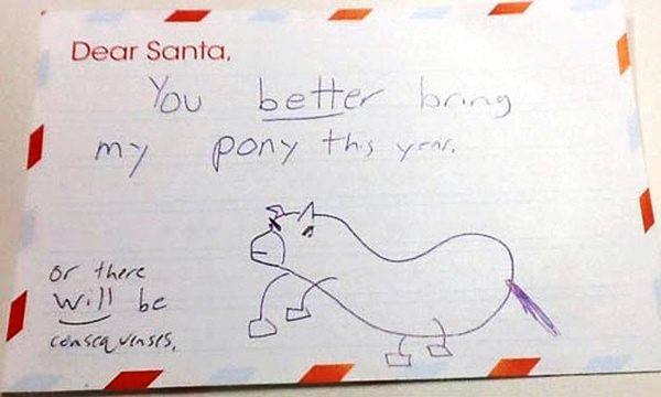 Funny Kid Note To Santa
