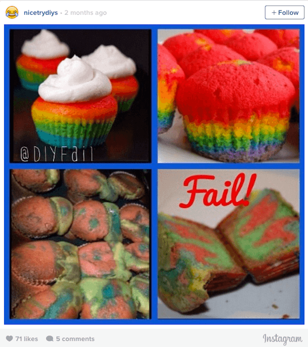 Rainbow Cupcake Fail