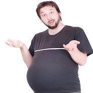 Surprised pregnant male