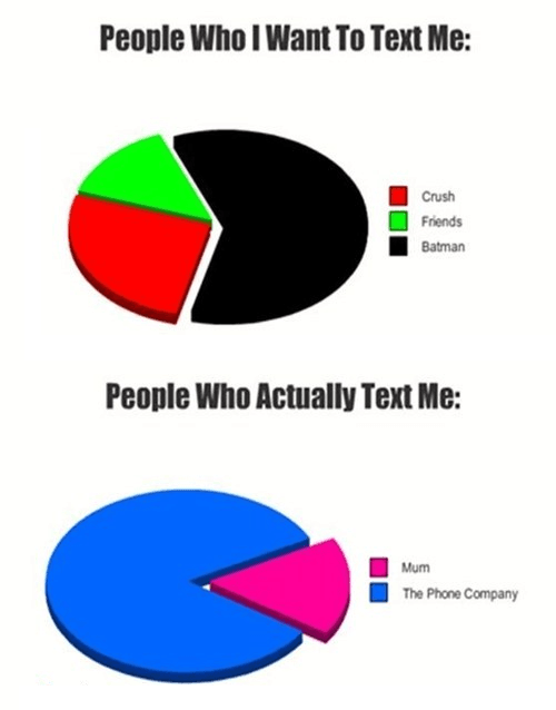 Texting Funny Pie Charts