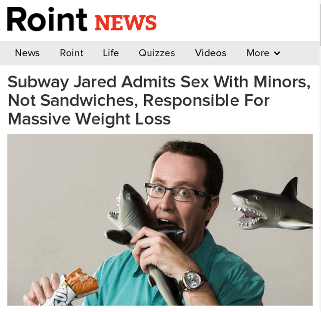 Roint News Subway Jared