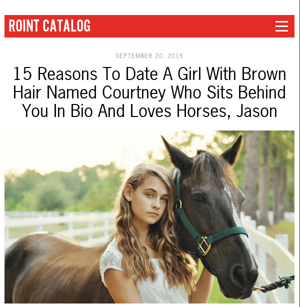 Roint Date Girl Horses