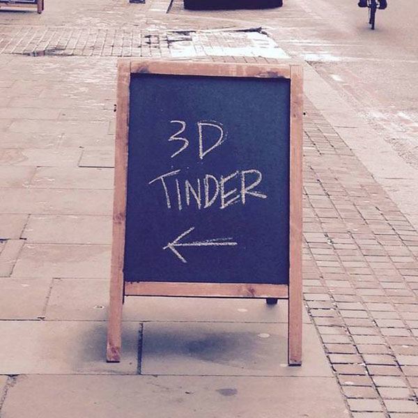 3d Tinder Chalkboard Sign