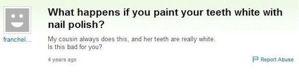 Nail Polish On Teeth