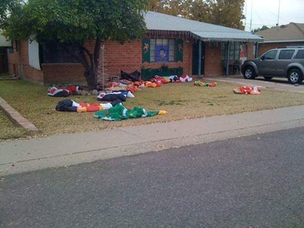 Deflated Christmas Decorations