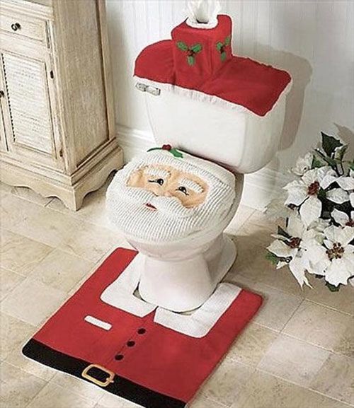 Santa Toilet Christmas Decorations