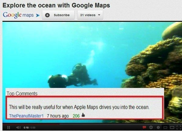 Apple Maps Youtube Comments