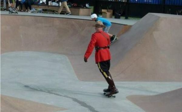 Mounty Skateboarding funny Canada photos