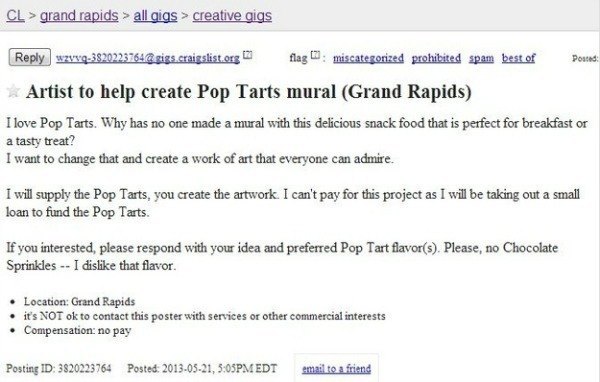 Poptarts Craigslist Ads