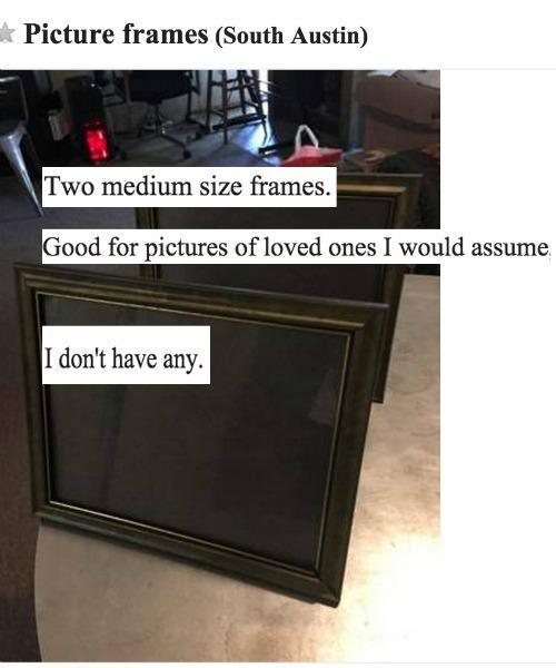 Sad Frames Craigslist Ads