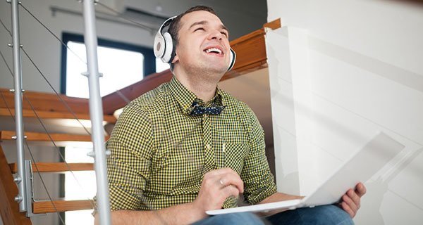 Man Listening To Music