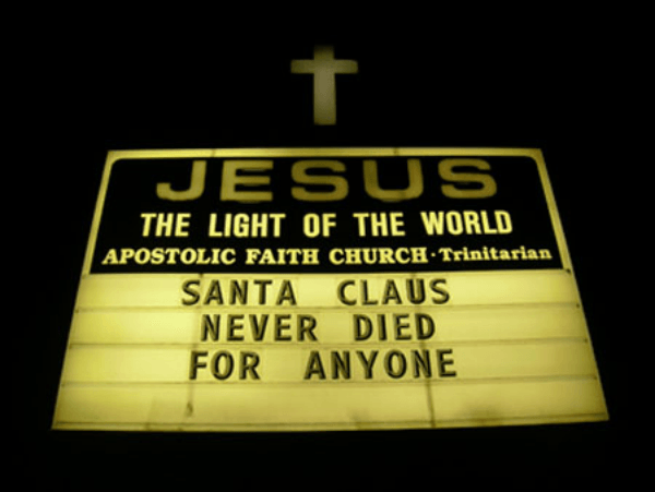 Santa Claus Funny Church Signs
