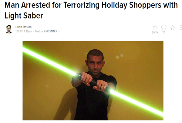 Light Saber Arrest