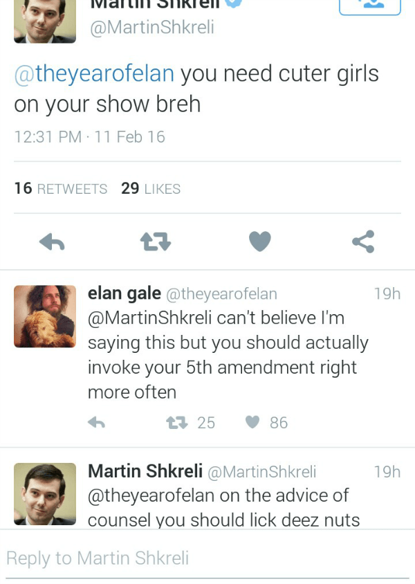 Martin Shkreli Tweets