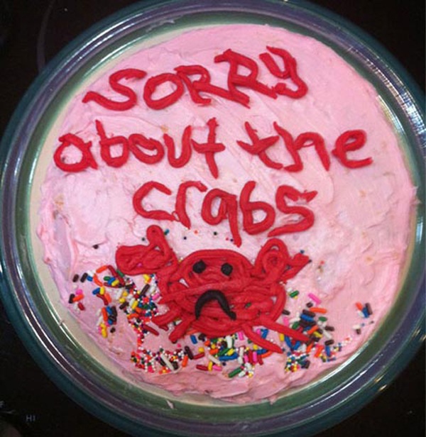 Cake Message Sorry About Crabs