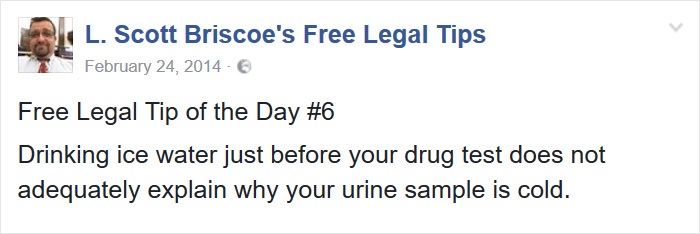 Free Legal Advice On Cold Urine
