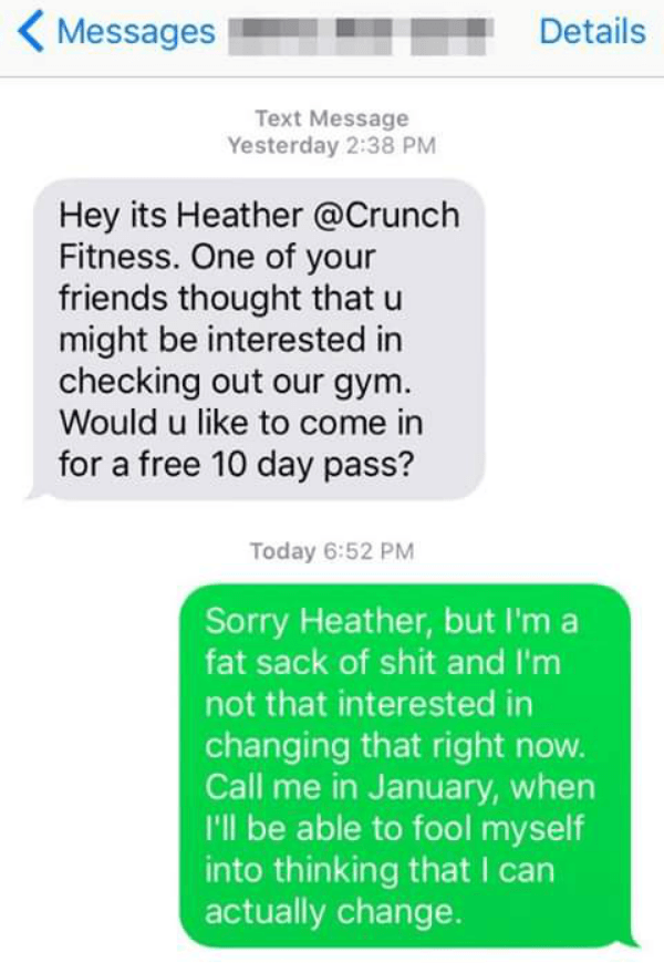 Gym Membership Text