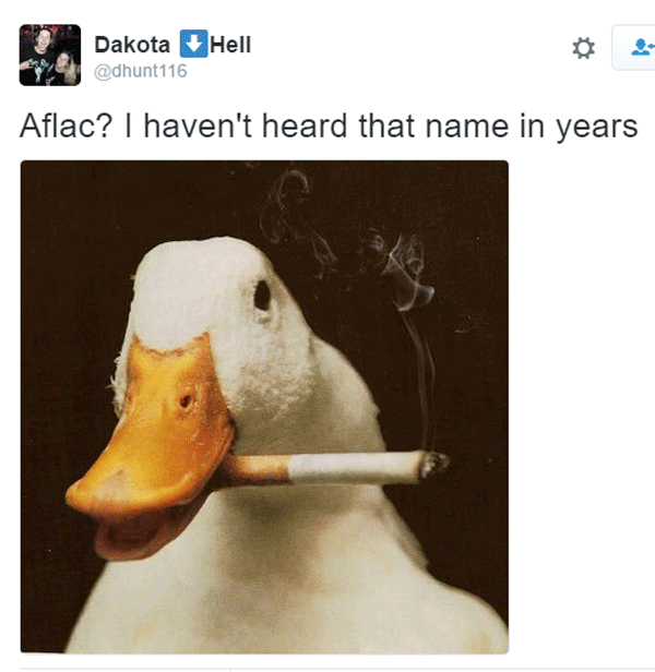 Aflac Smoking Duck