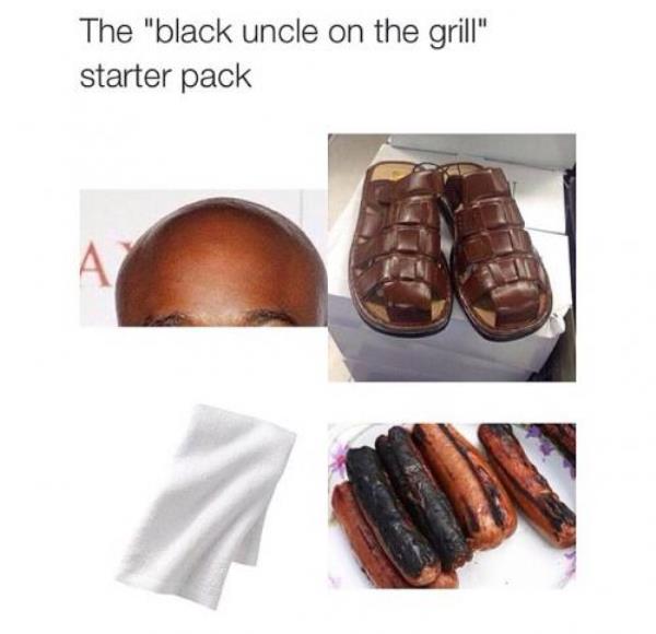 Black Uncle On The Grill