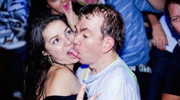Nightclub Kissing Tongue Fail