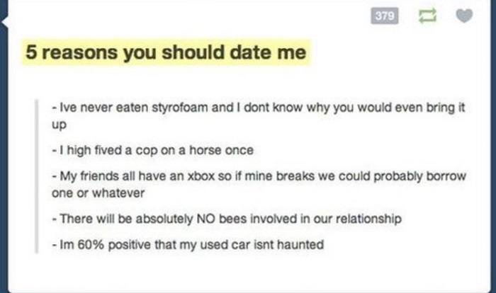 Reasons To Date Me