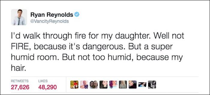 Ryan Reynolds Daughter Tweets