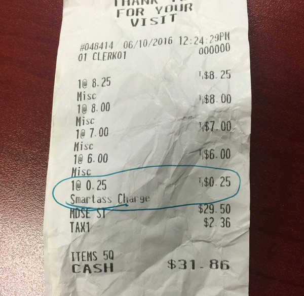 Smartass Receipt