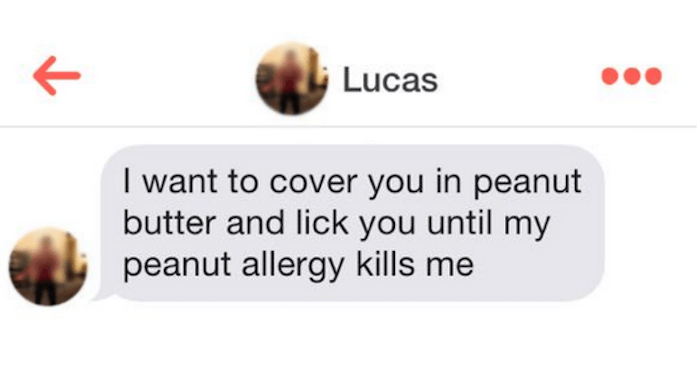 Peanut Butter Tinder Pick Up Line