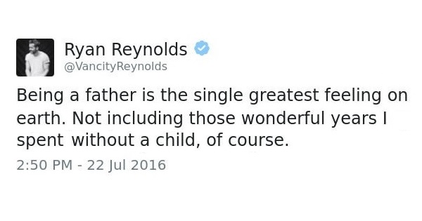 Single Greatest Feeling Funny Ryan Reynolds Tweets