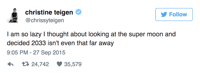 Best Chrissy Teigen Tweets The Super Moon