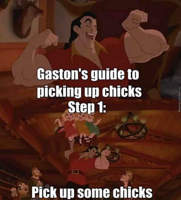 Gaston Picking Up Chicks