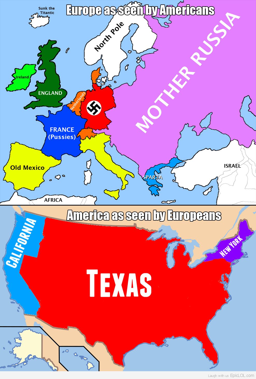 Americans And Europe Funny Maps