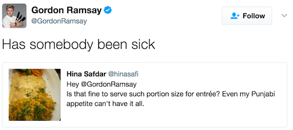 Gordon Ramsay’s Food Reviews On Twitter