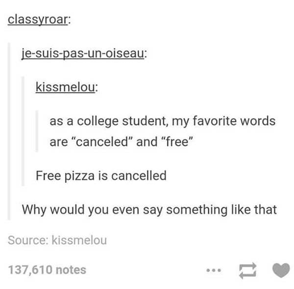 Free Pizza Is Cancelled