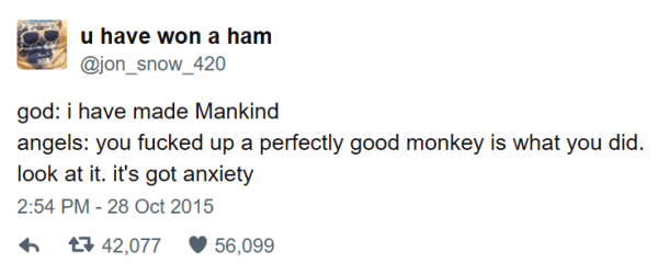 Twitter Jokes God Making Humans