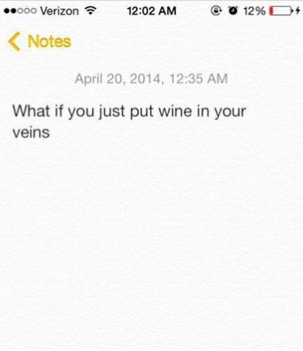 Wine Blood Funny Drunk Notes