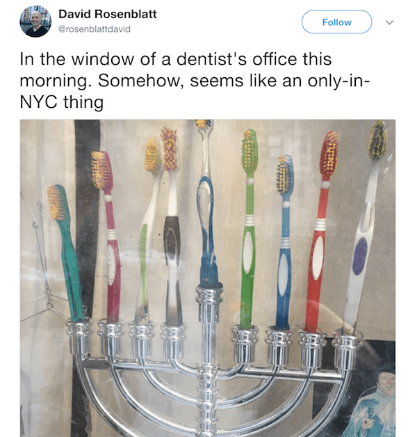 New York Tweets Toothbrushes