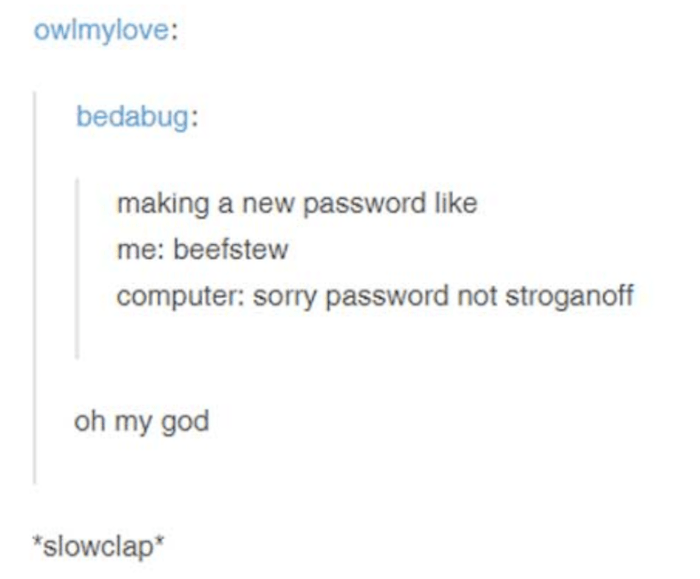 Tumblr Puns New Password